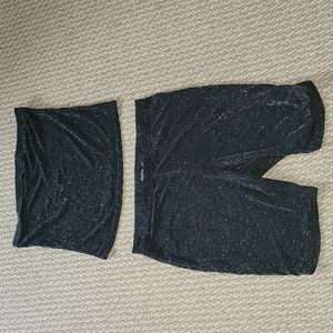 Sparkly two piece set, tube top and shorts. Boohoo. US 12